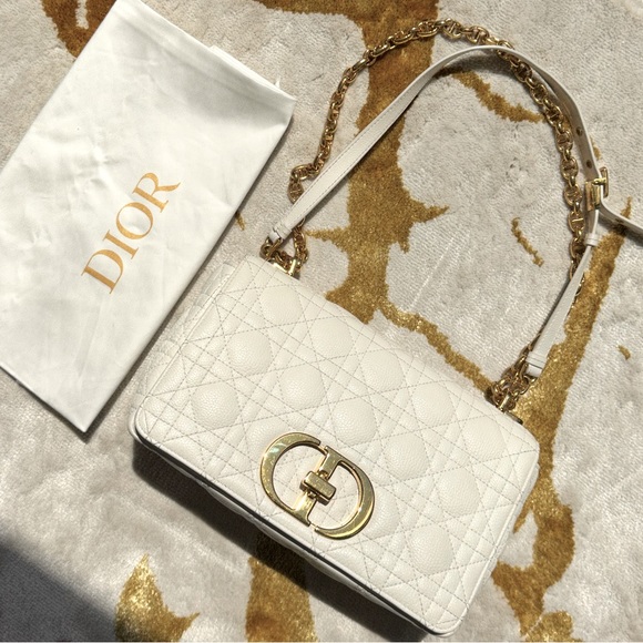 Authentic Medium Dior Ivory Caro Bag - Picture 3 of 16